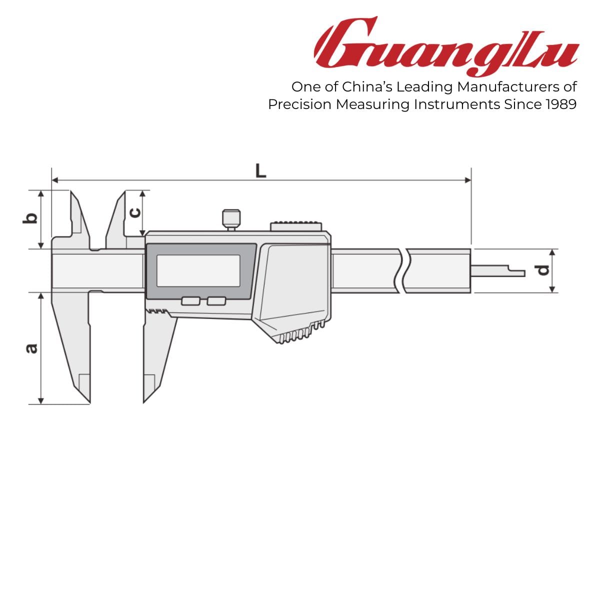 Guanglu IP67 Digital Caliper Dimension